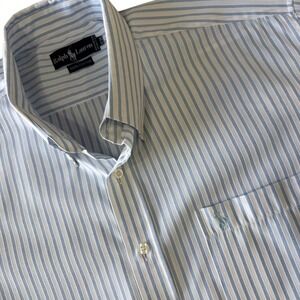 Ralph Lauren Men's Striped Short Sleeve Button Down Shirt Classic Fit‎ Cotton